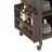 41" Outdoor Grill Cart with Stainless Steel Top, Drop Leaf, Solid Fir Wood Storage Cabinet & Lockable Wheels, Kitchen Cart, Walnut-1664305262-1668073361