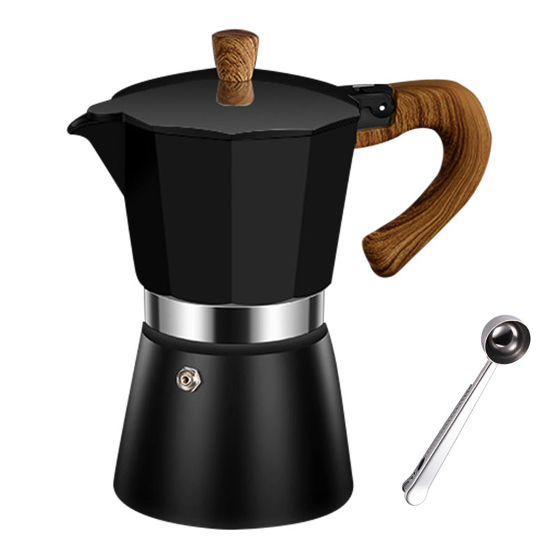 Belfry Kitchen Hoyt Stovetop Espresso Maker, Black