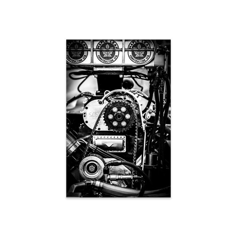 " Drag Racing Car Engine " by Nik Rave, Unframed, 24" H x 16" W x 0.25" D