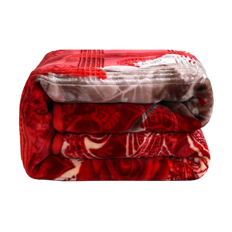 Jeté lourd en peluche, Très grand, Rouge