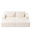 Grand canapé modulaire de 87 po avec revêtement en velours côtelé - Aucun assemblage requis, deux repose-pieds amovibles confortables, un fauteuil-lit moderne moelleux pour le salon intérieur, une méridienne surdimensionnée avec coussins-365809096
