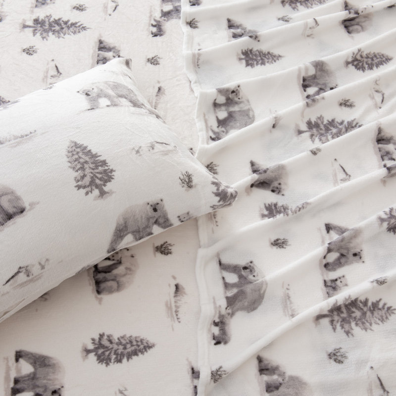 Ultra Soft Micro Plush Velvet Solid Sheet Sets, North Pole Polar Bears, California King