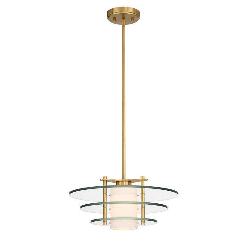 Luminaire suspendu unique en laiton à 1 lumière Haidynn