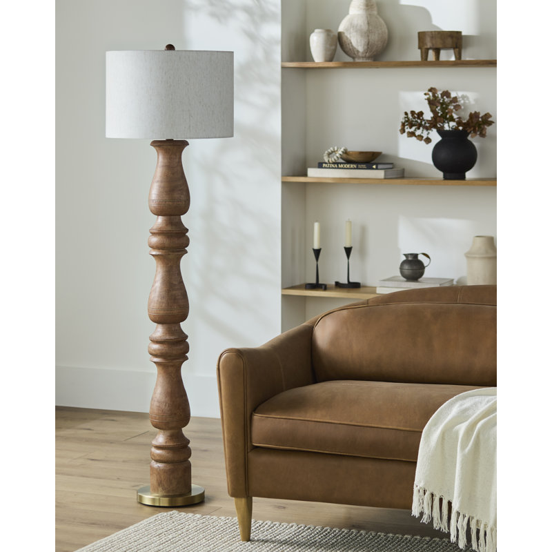 Aolanis Floor Lamp, Dark Brown/Gold