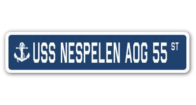 Nespelen Aog 55 Street Sign Heavy Duty Plastic 4" X 18"