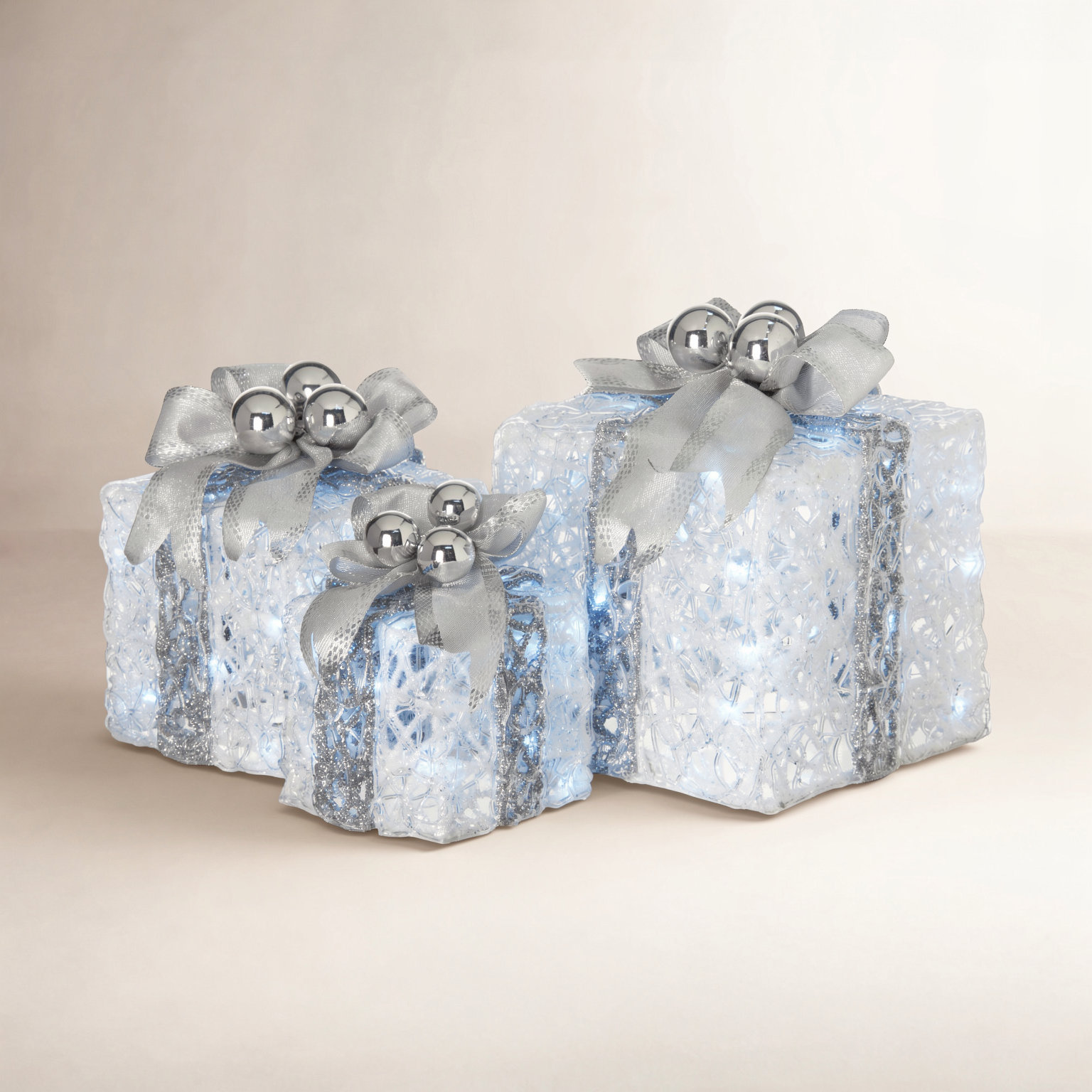 The Holiday Aisle® Pre-Lit White Gift Box Set