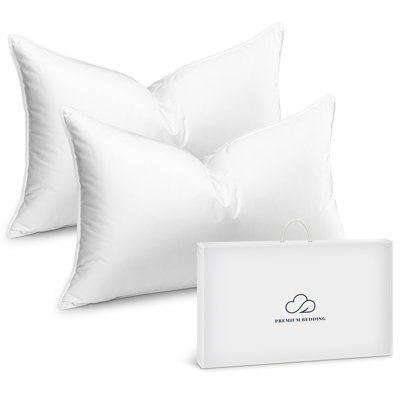 Luxury High-End 100% Natural Goose Down Pillows（Set of 2）
