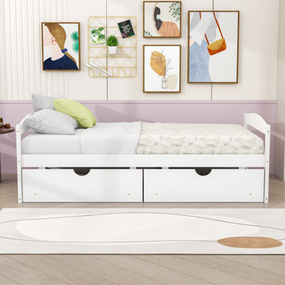 Twin Size Platform Bed with 2 Drawers