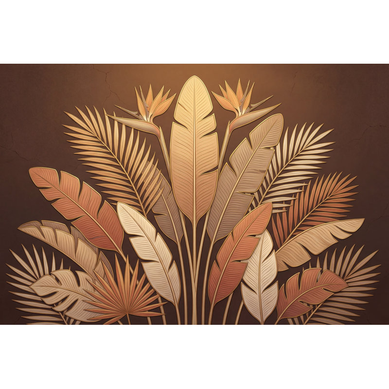Décoration murale amovible feuilles de palmier tropical, 100 po x 96 po, Non tissé