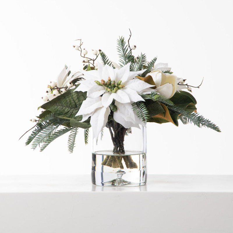 Polyether Polyurethane (PU) Poinsettia Arrangement in Vase
