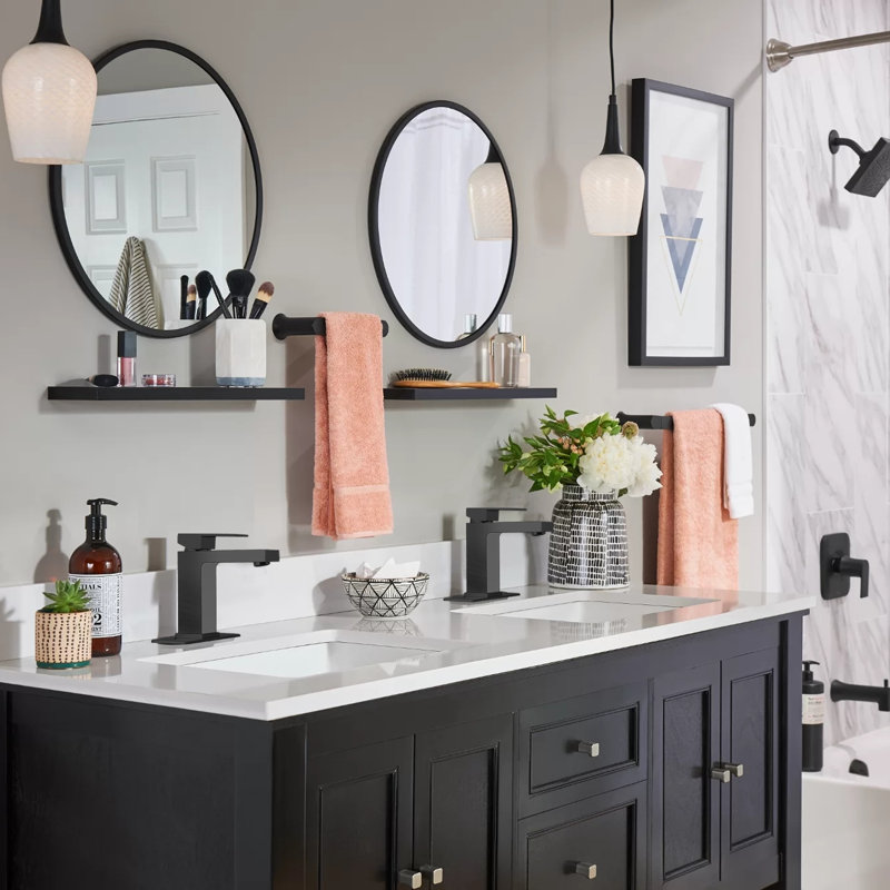 Single-handle Bathroom Faucet with Drain Assembly, Matte Black