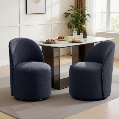 Upholstered Fully Assembled Swivel Dining Chair (Set of 2)