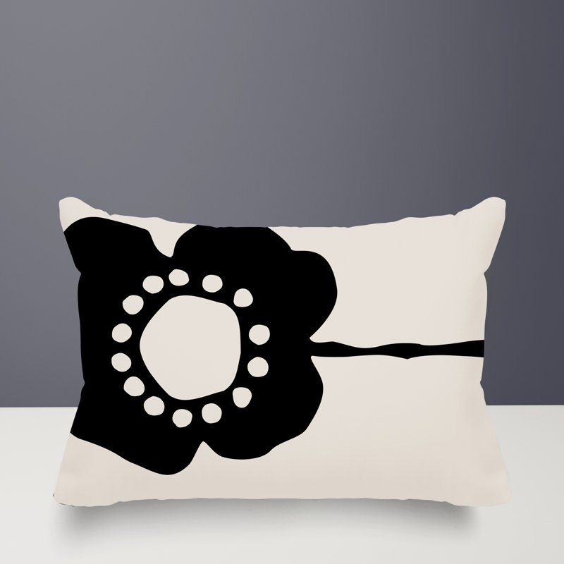 Coussin lombaire réversible intérieur / extérieur Sofi Minimalist, H 18 po x l 25 po, Noir, noir, noir, noir