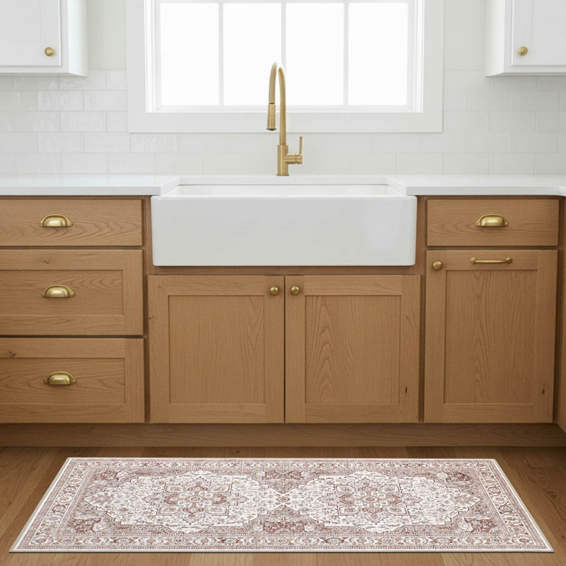 Dream Mink Rylan Printed Chenille Rugs, 2' x 4', Brown