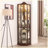 Modern Lighted Glass Display Cabinet with Adjustable Shelves-813185955