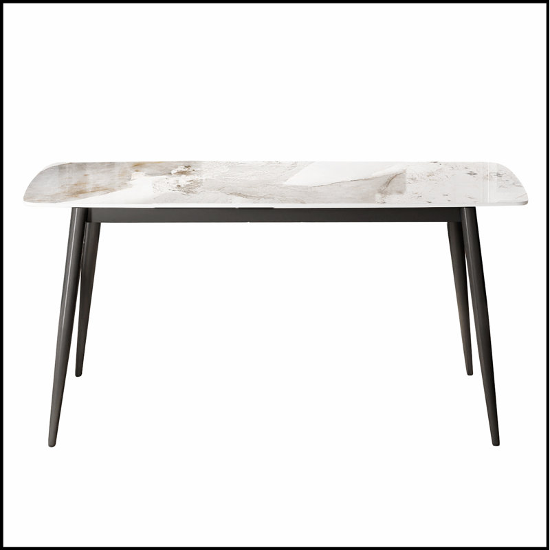Table de salle à manger Modern, Gris foncé / blanc / brun