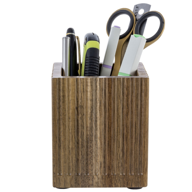 Porte-stylo en bois d'acacia