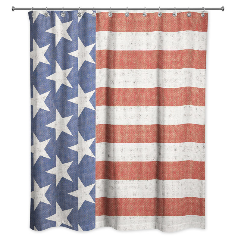 Rideau de douche simple drapeau rétro Dubon-Claros