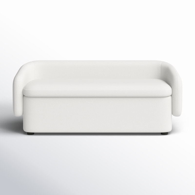 Bredon Polyester Blend Upholstered Storage Bench, Capri Ivory Chenille