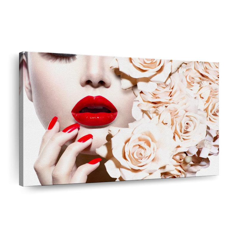 " Perfect Red Nails Canvas Print ", 34" H x 51" W x 1.25" D