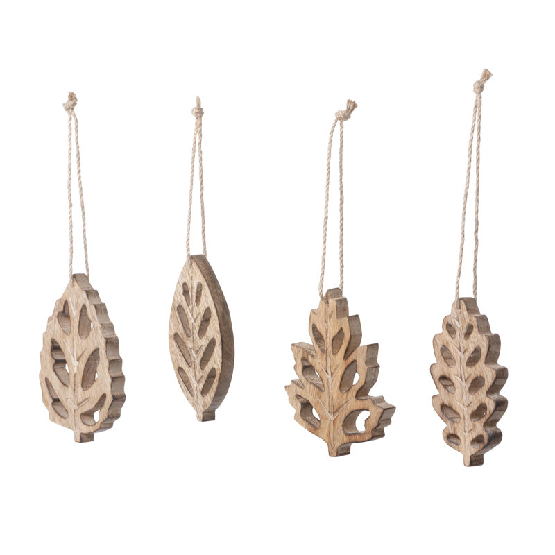 Ornement feuille de bois sculpté en bois, 4 styles variés
