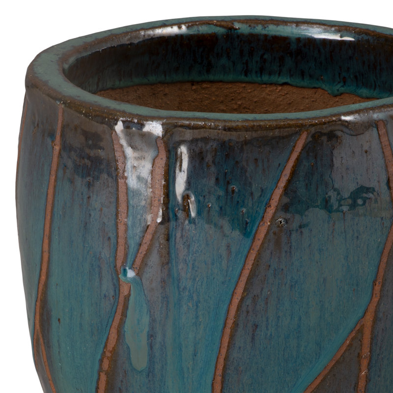 Daigen Handmade Ceramic Pot Planter, 12"H x 10"W x 10"D