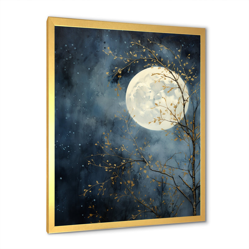 Magical Forest Moons Melody III sur toile, H 32 po x l 16 po x P 1 po, Cadre doré simple