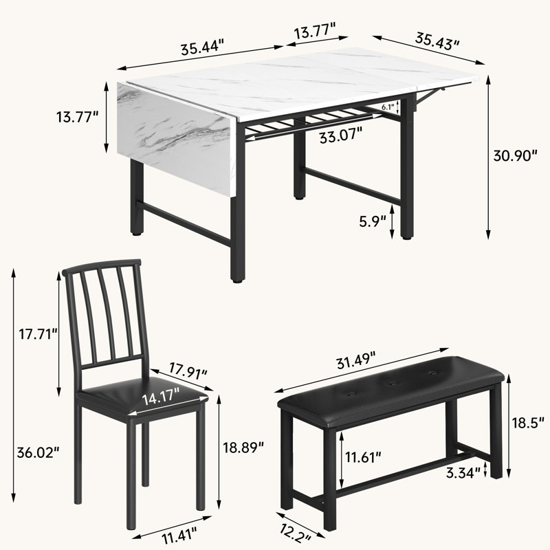 Alcinous 4 - Person Four Leg Dining Set