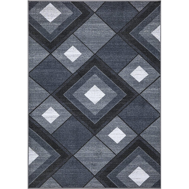 Non-Slip Grey Area Rug – Modern Washable Carpet Runner, Living Room Rug, Bedroom Carpet, Hallway & Kitchen Floor Mat, Entryway Door Mat