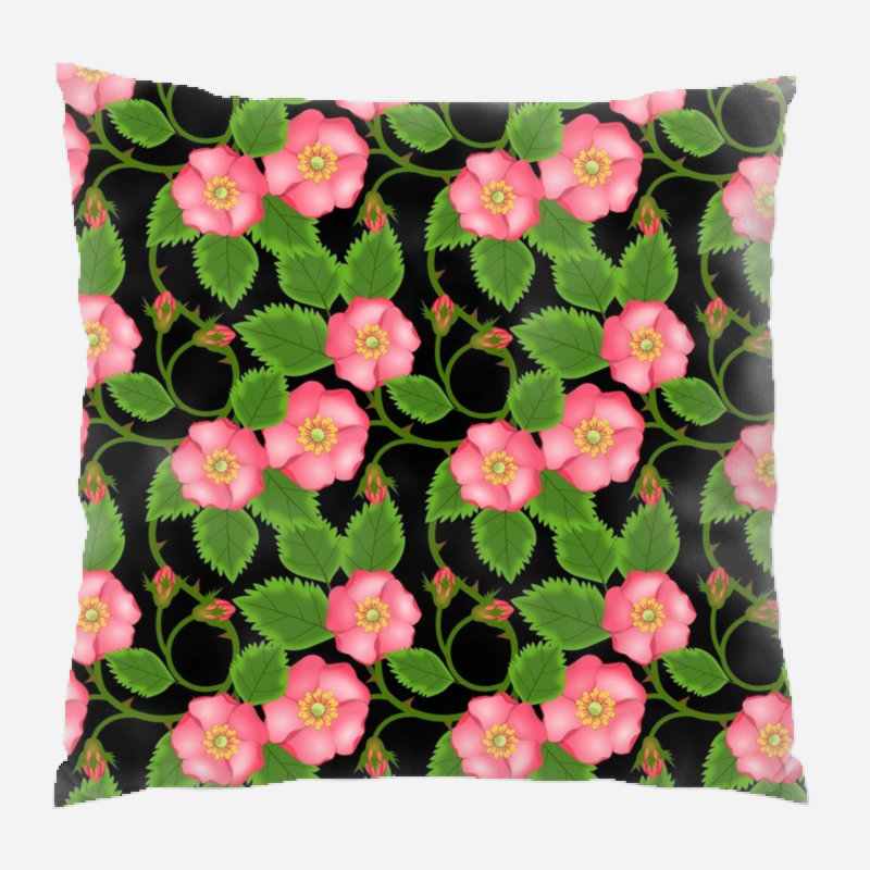 Coussin roses, Intérieur