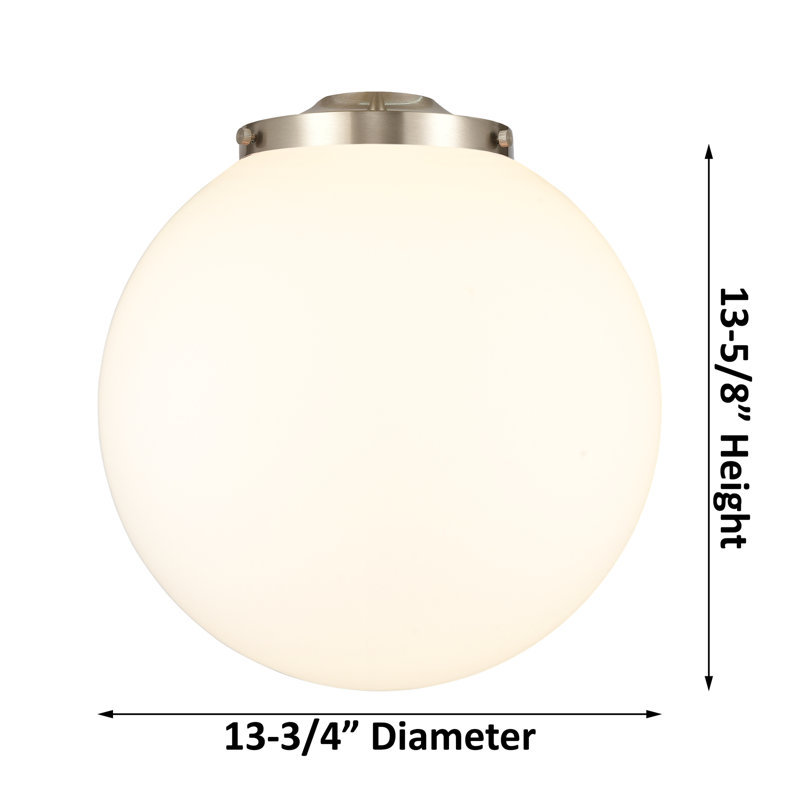 Luminaire suspendu simple à 1 lumière Frederick, Nickel satiné brossé, Blanc mat