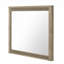 Miroir de commode Leky, cadre en bois nervuré, brun chêne antique, 38 x 43
