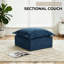 Repose-pieds rembourré carré en chenille avec surmatelas moelleux surdimensionné - entièrement comprimé, aucun assemblage requis-1695740899