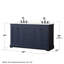 Meuble-lavabo double autoportant 60 po avec plateau Avery-98251170-98251171-98251173