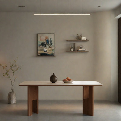 Cave rock slab countertop rectangular dining table