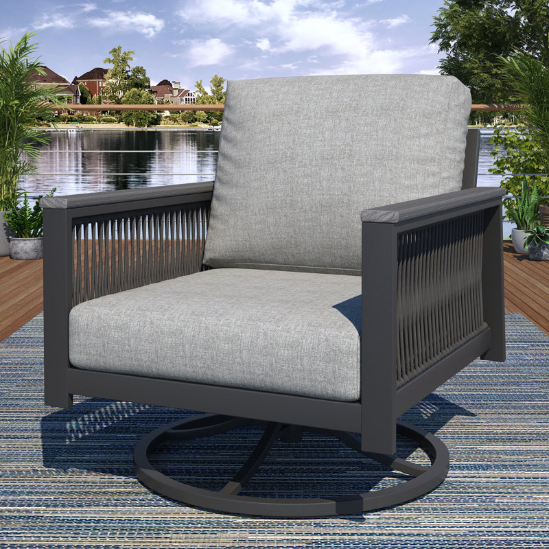 Chaise berçante d'extérieur avec coussin Sunbrella Townsend, Toile granit Sunbrella®