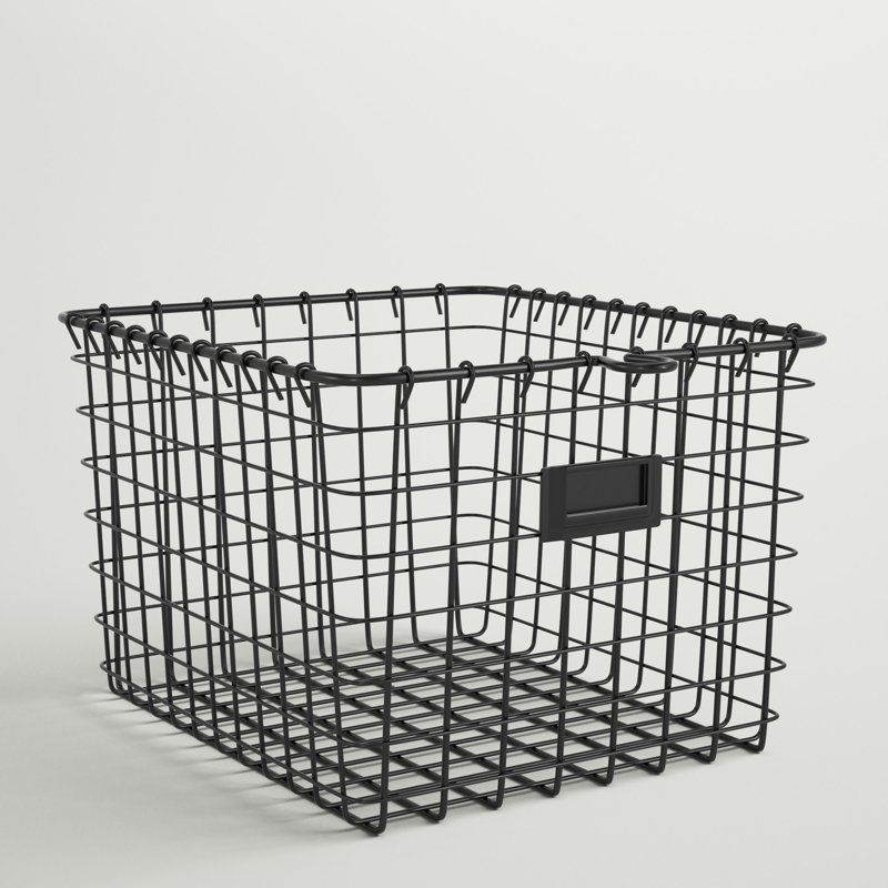 Panier en métal / métal Albie, Noir, noir, noir, noir, H 8 po x l 12 po x P 11 po, 1