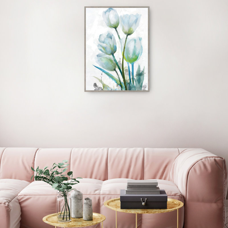 Large Red and White Tulip Canvas Art Print