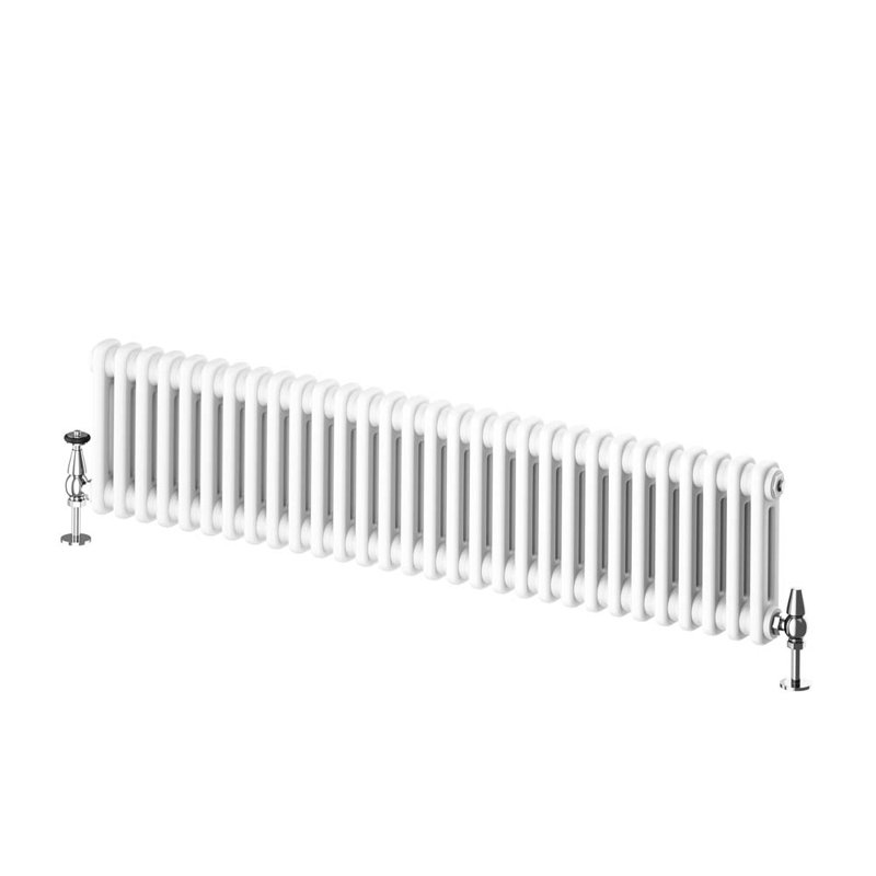 Horizontal Traditional Colosseum Radiator, White, 300cm H x 1370cm W x 70cm D