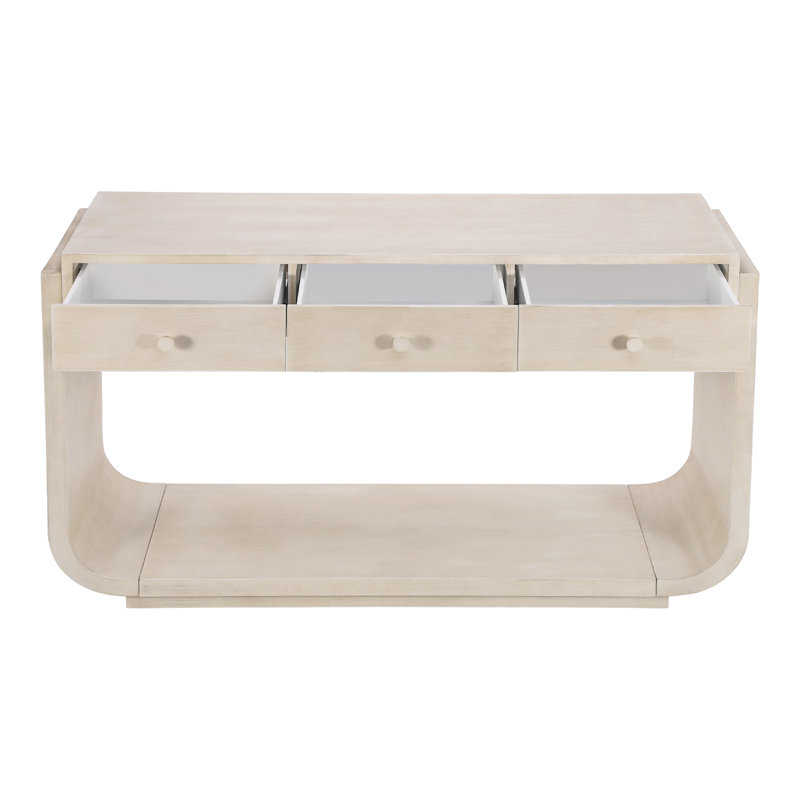 Console avec 3 tiroirs de rangement, Beige