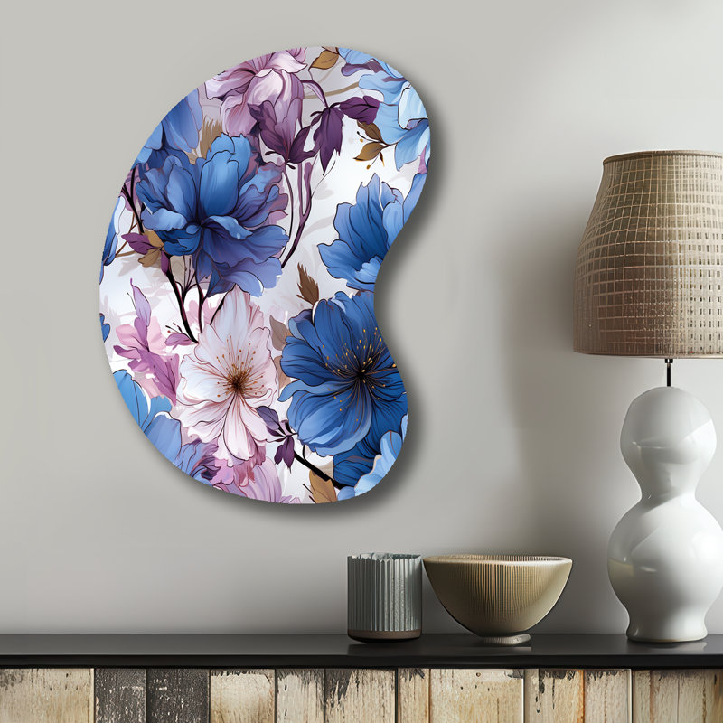 Fondulac - Art mural floral asymétrique en métal, sculpture murale en métal de forme unique, H 31 po x l 22 po