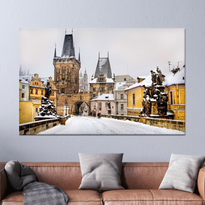 «Winter in Prague», reproduction de paysage urbain pour décor moderne, 1P