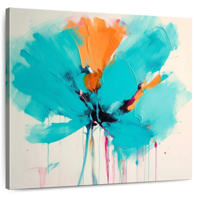 Avery sarcelle, orange, romantique, floral I