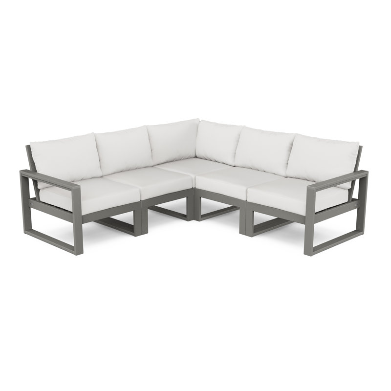 EDGE 5 - Person Seating Group with Cushions, Slate Gray, Natural