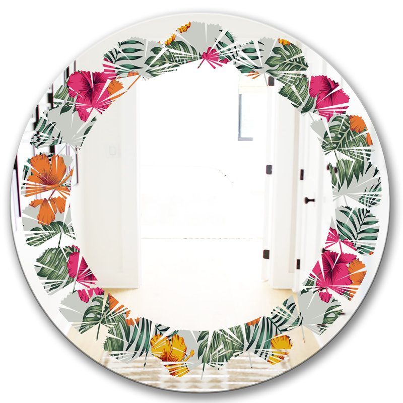 Miroir mural Leaves, H 23,6 po x l 23,6 po, Feuilles III