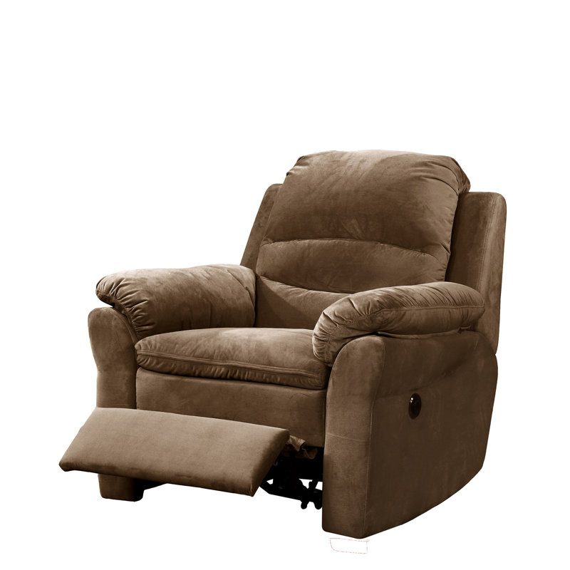 Fauteuil inclinable rembourré en polyester électrique, Brun