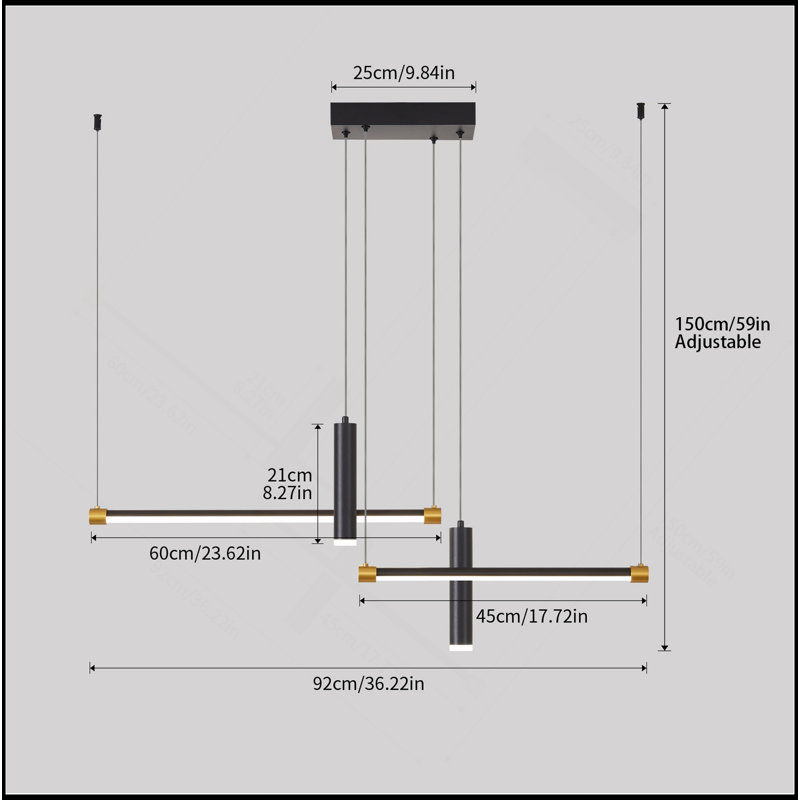 4 - Light Dimmable Kitchen Island Linear LED Pendant[No Bulb]