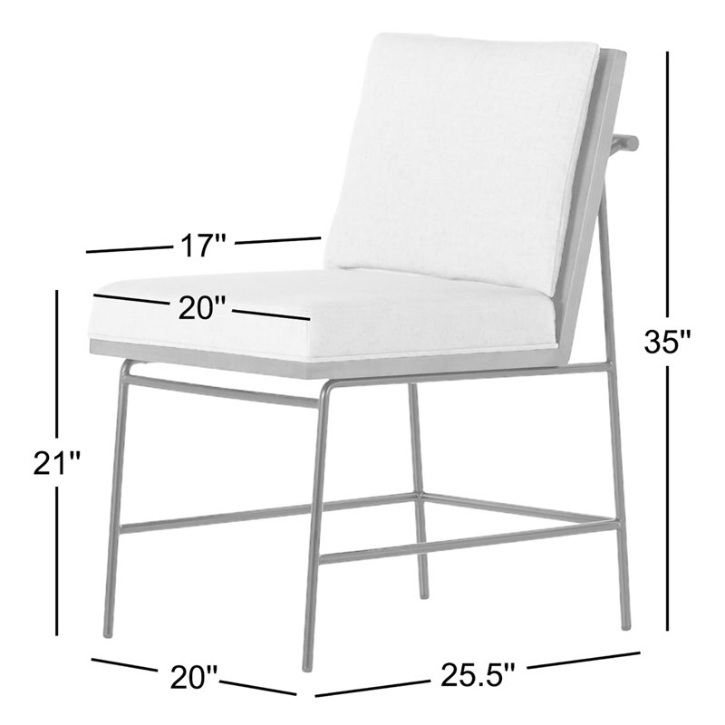 Crete Polyester Blend Upholstered Side Chair, Savile Flax/Amber Oak