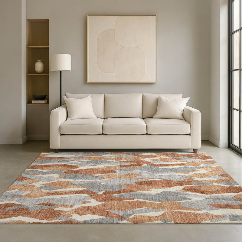 Tapis lavable à la machine de qualité supérieure Mayfield AMF2329, Paprika, 8 pi x 10 pi
