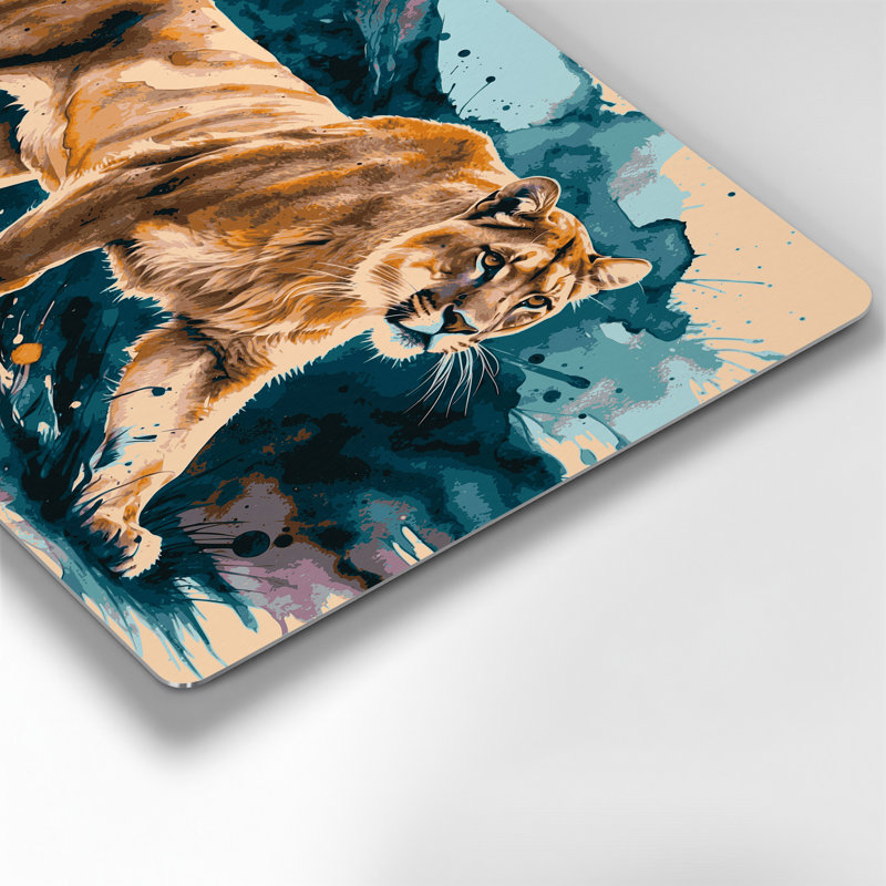 «Big Cats Mountain Mountain», art mural en métal brun, H 16 po x l 20 po